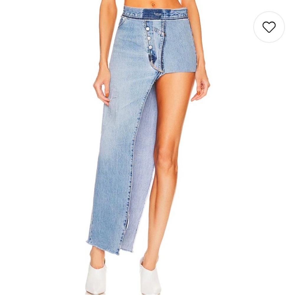 Eb Denim Reinvented Long Skirt in Multi Denim Blue Size Medium